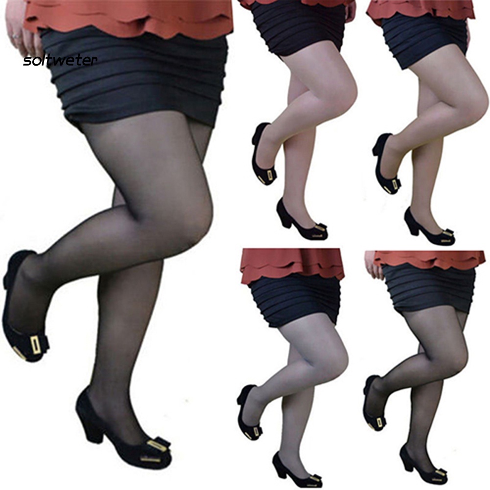 Quần Tất Lưới Nylon Bóng Linh Hoạt Kích Thước Plus Size Cho Nữ