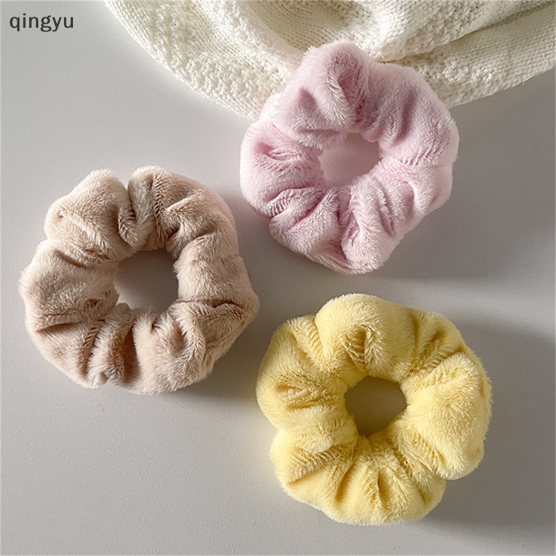 Dây Buộc Tóc Cao Su Co Giãn Bọc Vải Lông Mềm Nhiều Màu Ấm Áp Mùa Đông Mới Cho Nữ