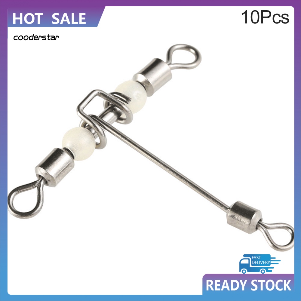 Bộ 10 Móc Nối Chữ T 3 Chiều Phát Sáng Trong Đêm Chuyên Dụng Cho Câu Cá