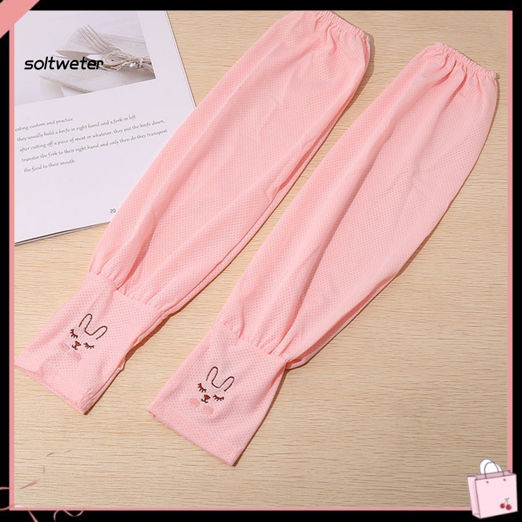 1 Cặp Ống Tay Áo Chống Nắng Thoáng Khí Thấm Hút Mồ Hôi Nhanh Khô Thêu Hình Thỏ Dễ Thương Tiện Dụng Mang Theo Du Lịch / Cắm Trại