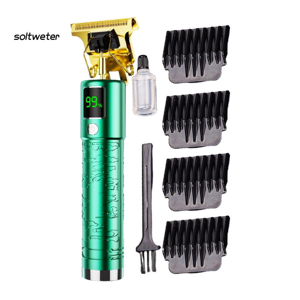 Tông Đơ Cắt Tóc Lưỡi Nhọn Bằng Thép Không Gỉ Năng Lượng Mạnh Hiển Thị Kỹ Thuật Số Thời Gian Chờ Lâu Thấp Không Dây Dùng Cho Salon