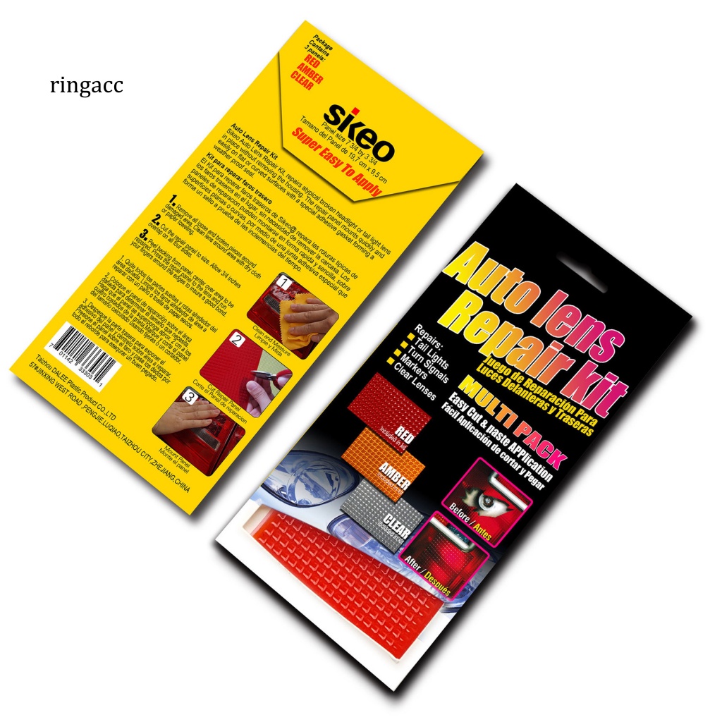 Rga Set 3 Miếng Dán Đèn Đuôi Xe Bằng PVC Mềm Tự Dính Tiện Lợi