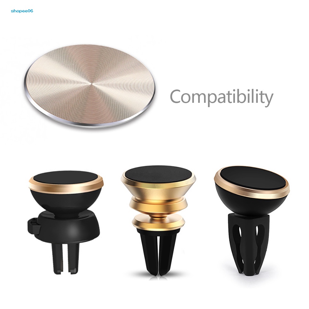 Set 4 Tấm Kim Loại Tròn Hít Nam Châm Giá Đỡ Điện Thoại