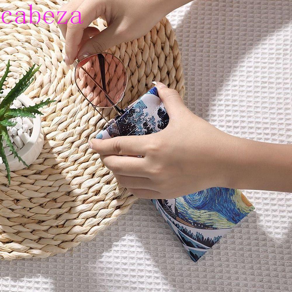 CABEZA Túi Da PU Mini Đựng Mắt Kính In Họa Tiết Tranh Sơn Dầu Tự Đóng Cho Nữ