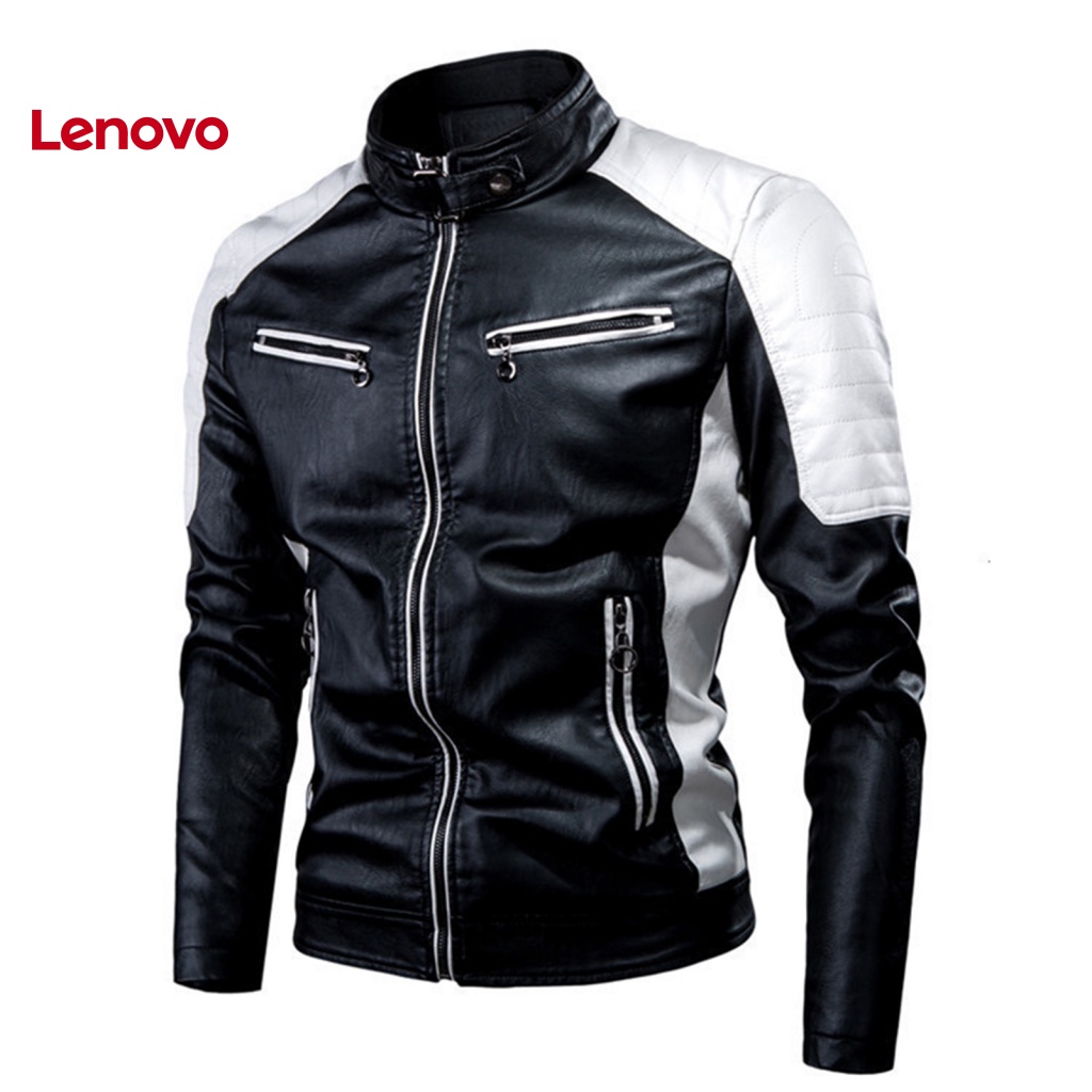 Áo Khoác Da Giả Cổ Đứng In Họa Tiết Hoa Hướng Dương Phối Màu Tương Phản Kiểu Vintage Cá Tính Cho Nam