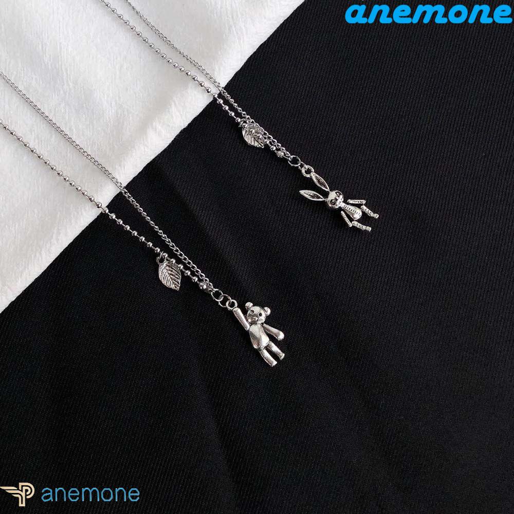 ANEMONE Vòng cổ Mặt Hình Thỏ / Gấu Bằng Hợp Kim Phong Cách Vintage Cho Nam Và Nữ