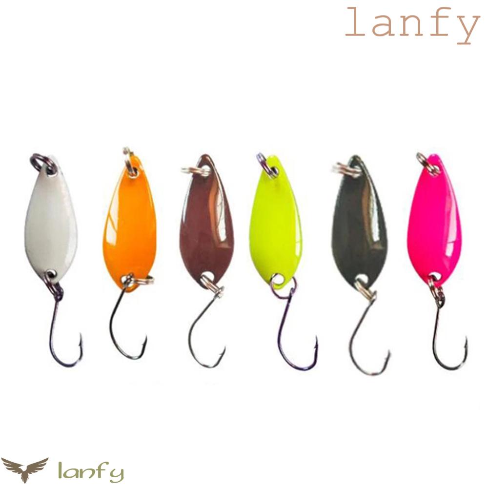 LANFY Set 5 Mồi Giả Nhử Cá Bằng Kim Loại Gắn Kèm Móc Câu