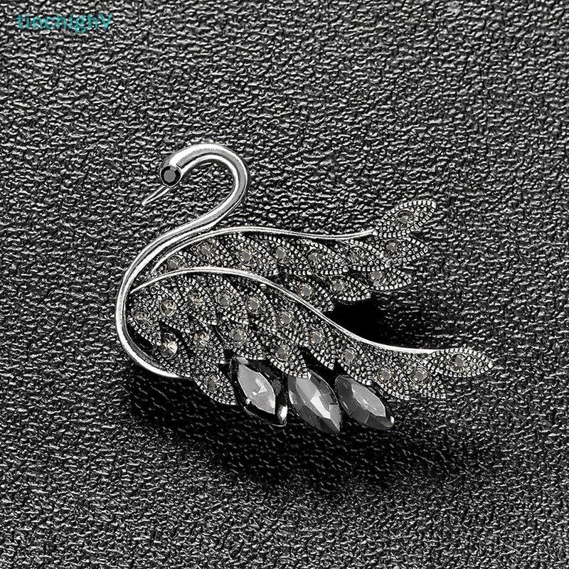 Ghim Cài Áo Hình Thiên Nga Đính Đá Zircon Thanh Lịch Thời Trang Cho Nữ