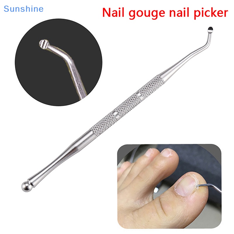 Que Hai Đầu Loại Bỏ Bụi Bẩn Chăm Sóc Móng Bằng Thép Không Gỉ