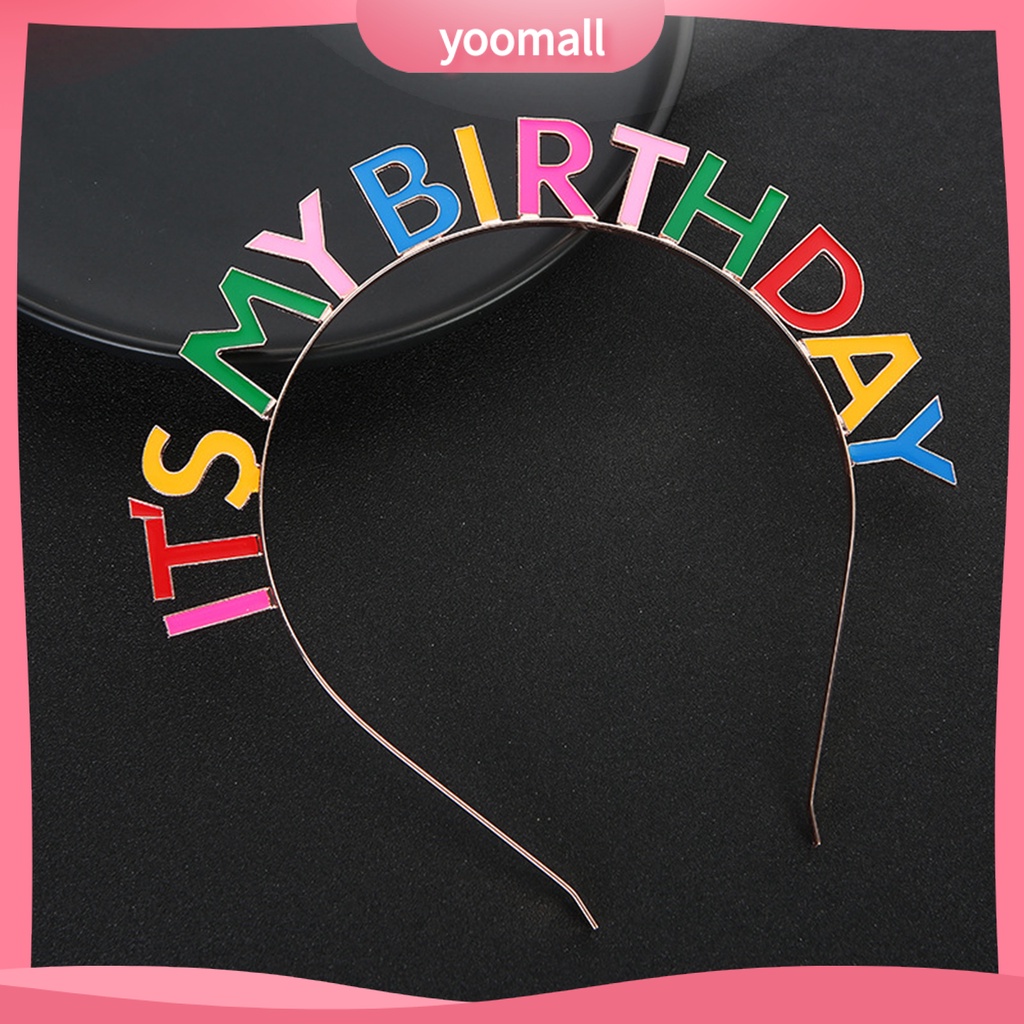 [YM] Cài Tóc Hình Vương Miện Bắt Mắt Bằng Hợp Kim Tinh Tế Chống Rỉ Sét Thiết Kế Chữ Happy Birthday Cho Nữ