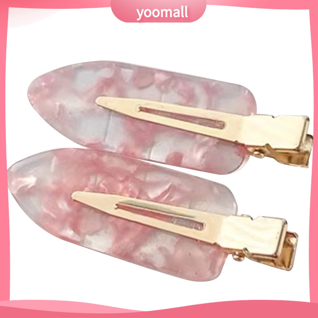 Bộ 2 Kẹp Tóc Bằng Acrylic Chống Trượt Có Răng Liền Mạch Phong Cách Hàn Quốc