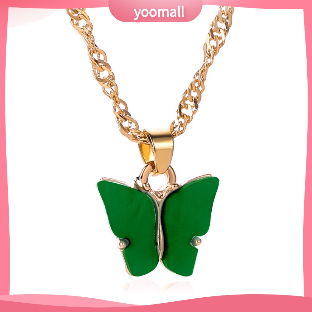 Vòng cổ Mặt Hình Bướm Bằng Acrylic Màu Sắc Ngọt Ngào Cho Nữ