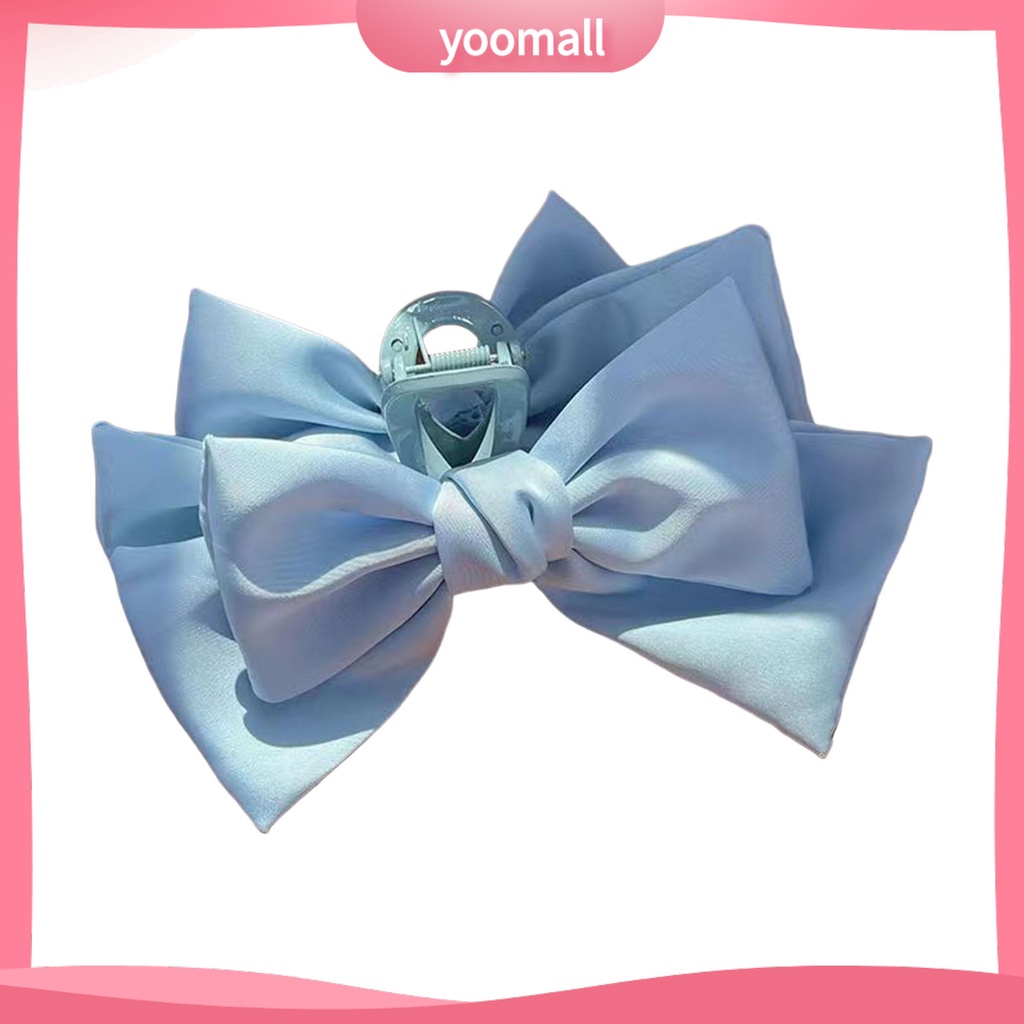 Kẹp Tóc Càng Cua Dạng Lò Xo Chống Trượt Hai Lớp Co Giãn Màu Trơn Trang Trí Tóc Phong Cách Công Chúa Dành Cho Nữ