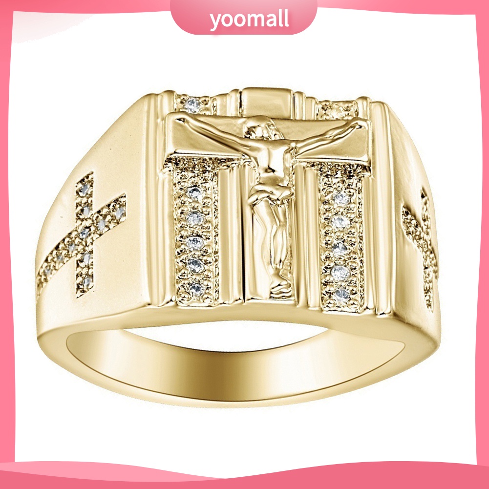 Nhẫn Hình Thánh Giá Đính Đá Thời Trang Dành Cho Nam Và Nữ