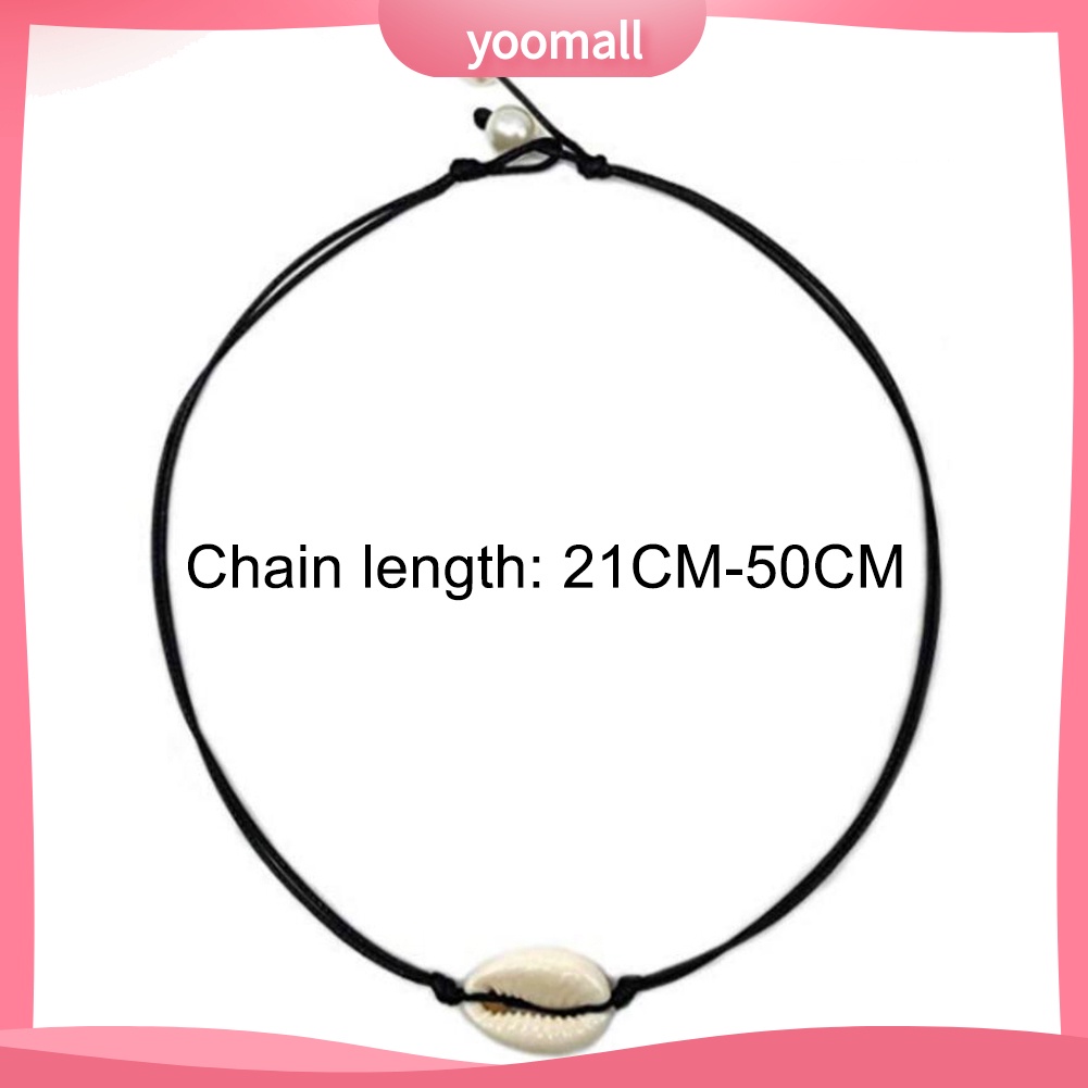 Vòng Cổ Choker Giả Da Đính Vỏ Sò Thời Trang Đi Biển Phong Cách Hawaii Dành Cho Nữ