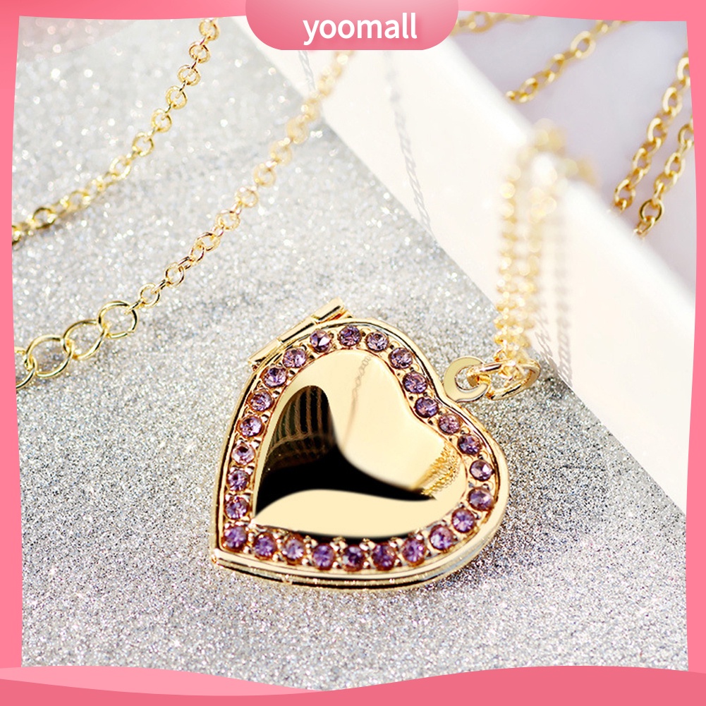 Vòng cổ Mặt Khung Ảnh Trái Tim Đính Đá Thời Trang Cho Nữ