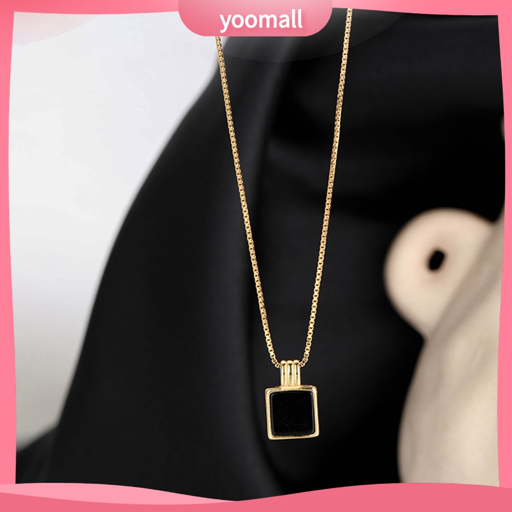 Vòng cổ Mặt Vuông Màu Vàng / Bạc Sang Trọng Thời Trang Dành Cho Nữ