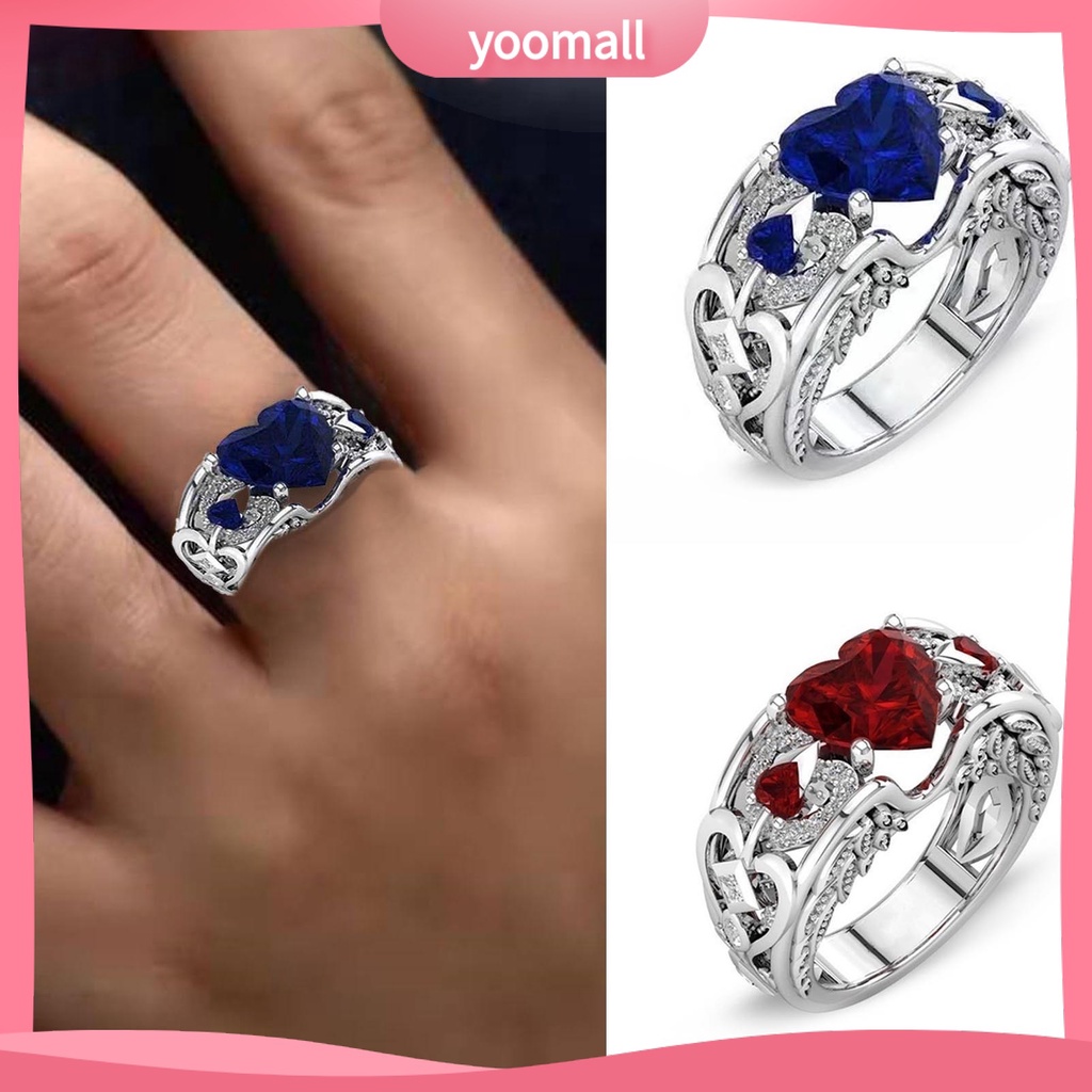 Nhẫn Mạ Điện Họa Tiết Trái Tim Rỗng Thời Trang Cho Nữ