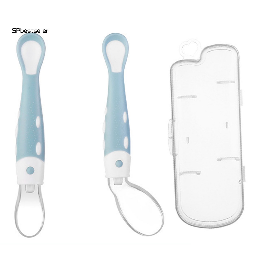 1 Bộ Muỗng Silicone Cho Bé Tập Ăn Thiết Kế Nhỏ Gọn Linh Hoạt