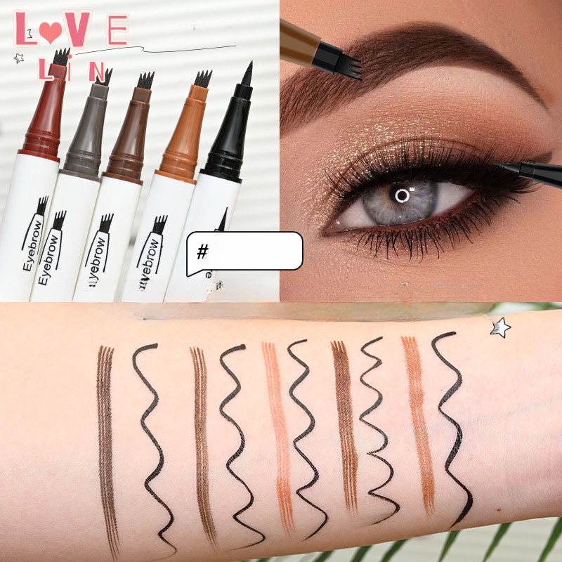 Bút Kẻ Lông Mày Kiêm Bút Kẻ Mắt Dạng Lỏng Hai Đầu Màu Đen Kháng Nước Và Không Nhòe Bobeni