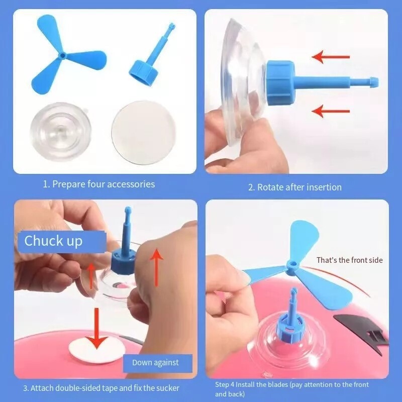 Chong Chóng Doremon Gắn Mũ Bảo Hiểm Kèm Miếng Dán Và Hít 2 Tầng