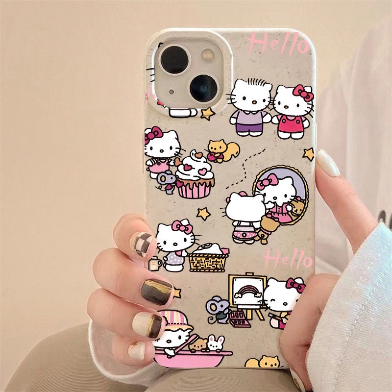 Ốp Điện Thoại Dẻo Họa Tiết Hoạt Hình Hello Kitty Dễ Thương Chống Sốc Cho iPhone12 8plus max11 7 1314pro