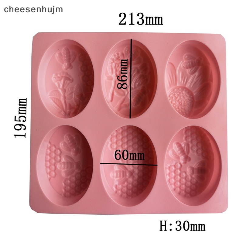 1 Khuôn Làm Bánh Xà Phòng 6 Ô Hình Con Ong Bằng Silicone