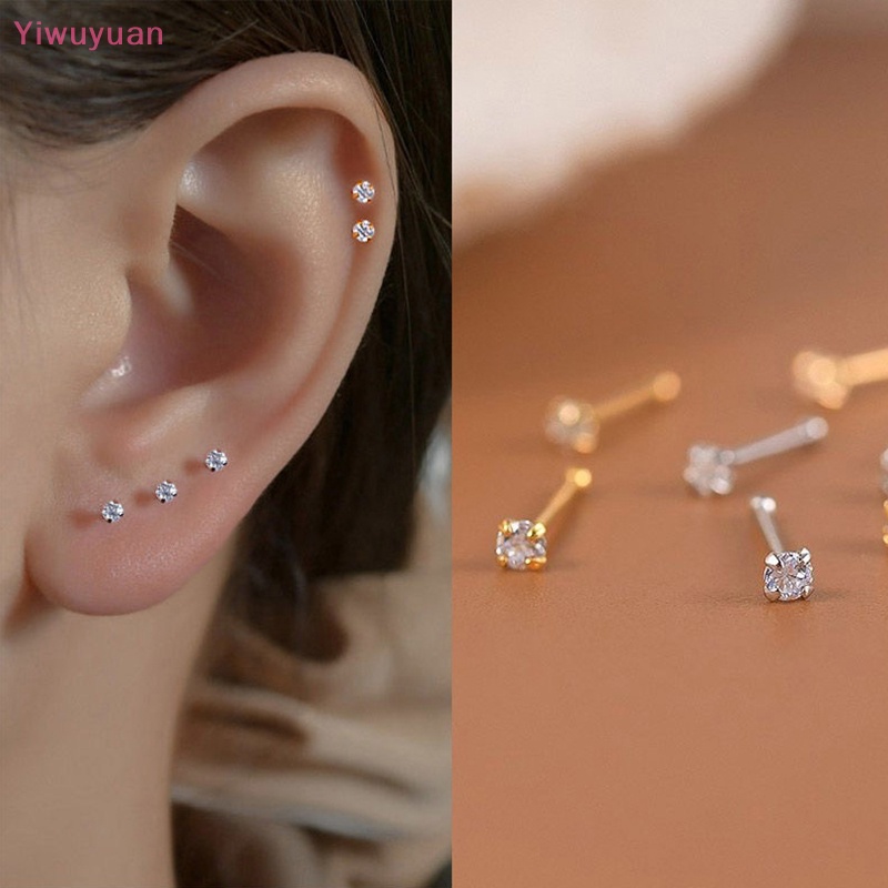 1 Khuyên Tai Thép Titan Đính Đá Zircon Mới