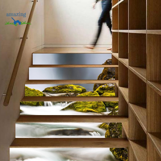 Miếng Dán Trang Trí Cầu Thang Hình Tháp Nước 3D Độc Đáo