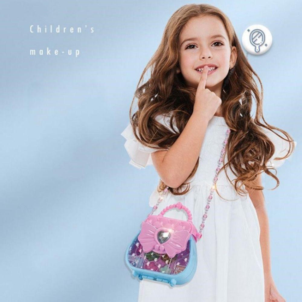 Bộ Son Môi Và Phấn Mắt Dạng Túi Cầm Tay Trang Điểm Dự Tiệc Công Chúa Thời Trang Không Gây Hại Cho Bé Gái