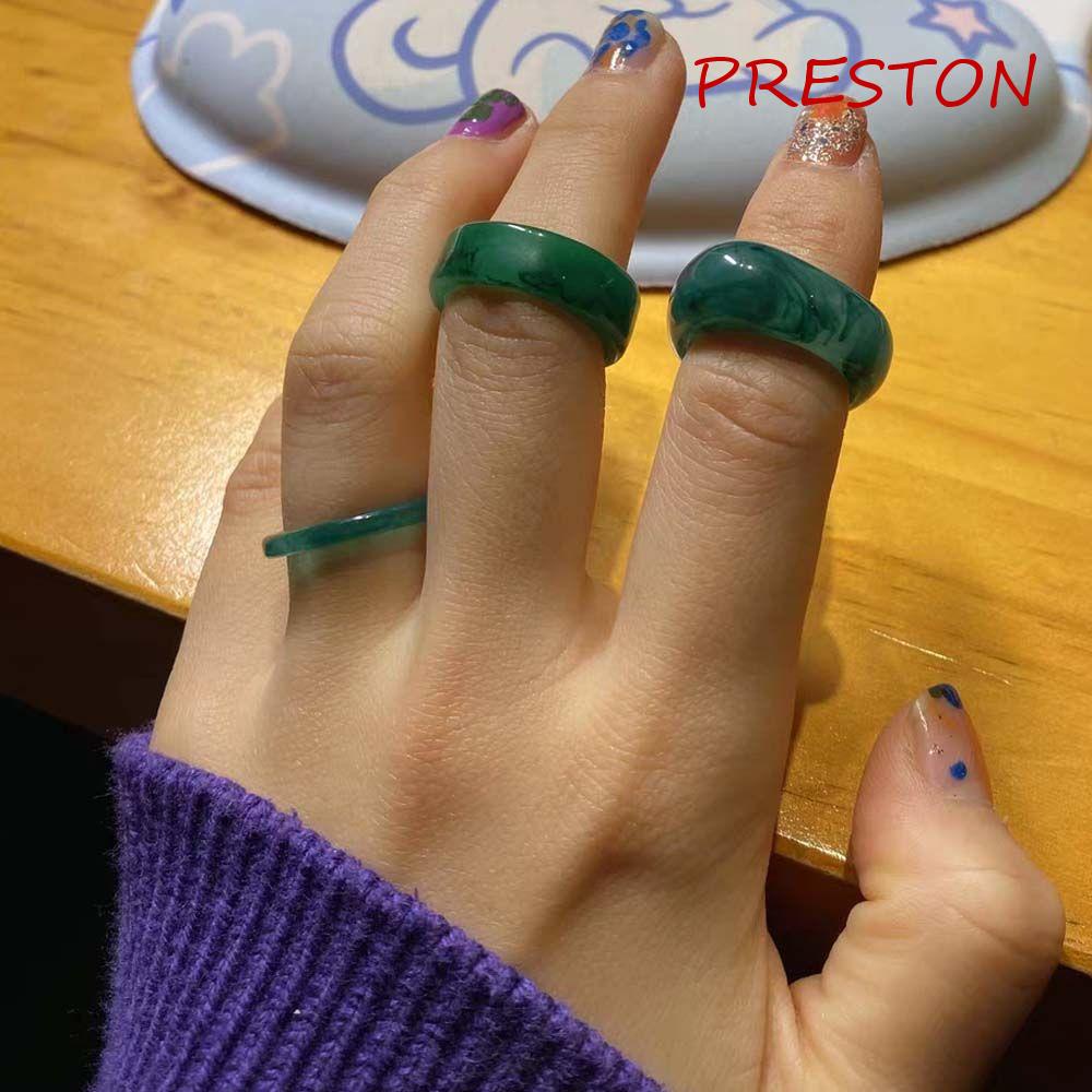 Nhẫn Hở Hình Vuông Bằng Nhựa Resin Trong Suốt Phong Cách Cổ Điển Thời Trang Cho Nữ