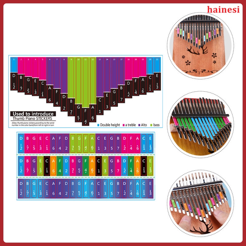 Set 2 Miếng Dán Ghi Chú Cho Bàn Phím Kalimba