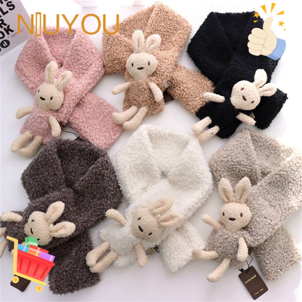 Khăn Choàng Cổ In Họa Tiết Thỏ Hoạt Hình Dễ Thương Thời Trang Thu Đông Cho Bé Trai Và Gái