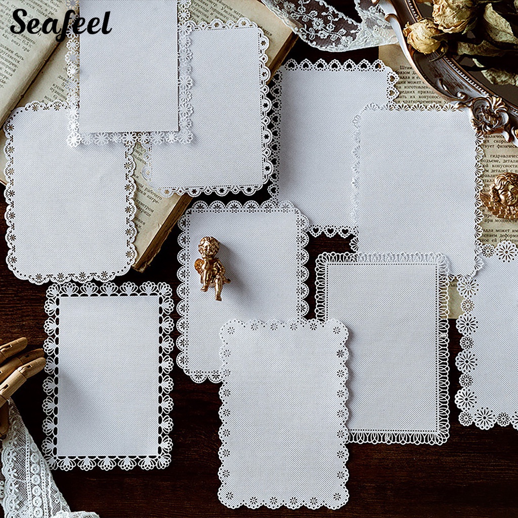 Set 10 Tấm Giấy Lót Sổ Tay Họa Tiết Ren Gọn Nhẹ Dễ Sử Dụng