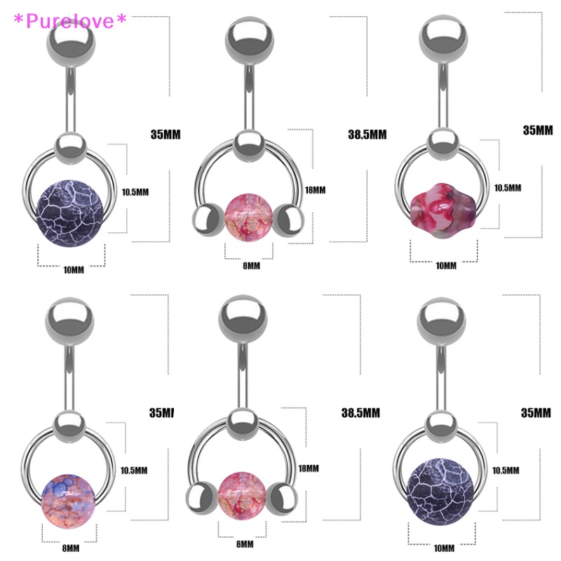 Khuyên Rốn Bằng Thép Không Gỉ Đính Đá Tự Nhiên Thời Trang Dành Cho Nữ Mới