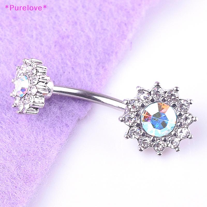 Khuyên Rốn Đính Đá Hình Hoa Xinh Xắn Thời Trang Mới