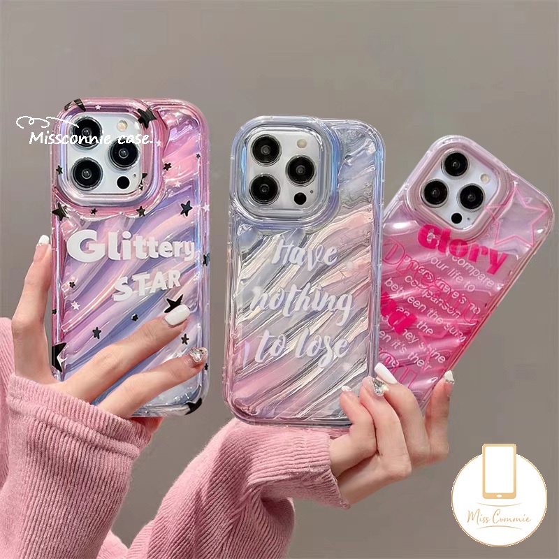 Ốp Điện Thoại Mềm Màu Gradient In Chữ Tiếng Anh / Ngôi Sao 3D IPhone 7Plus XR 11 13 14 12 Pro MAX 7 8 6 6S Plus X XS MAX SE 2020