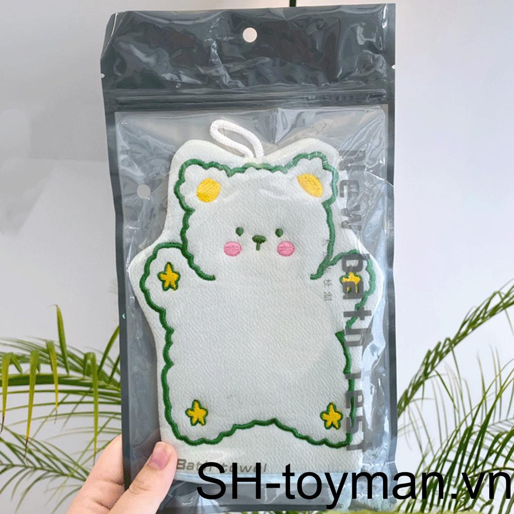 Găng tay đi tắm Co Giãn Tẩy Tế Bào Chết Họa Tiết Hoạt Hình Dễ Thương Cho Bé