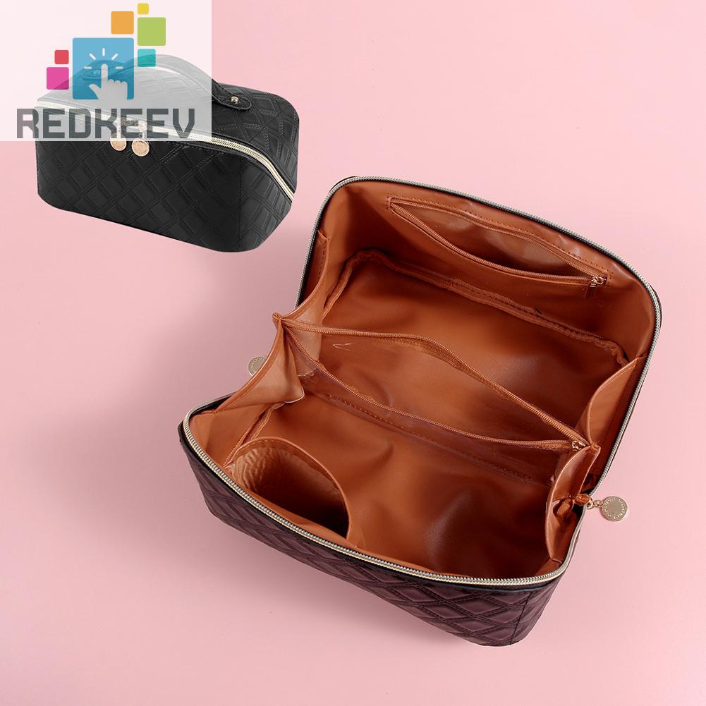 Túi Da PU Đựng Mỹ Phẩm Đa Năng Đính Kim Cương Dành Cho Nữ