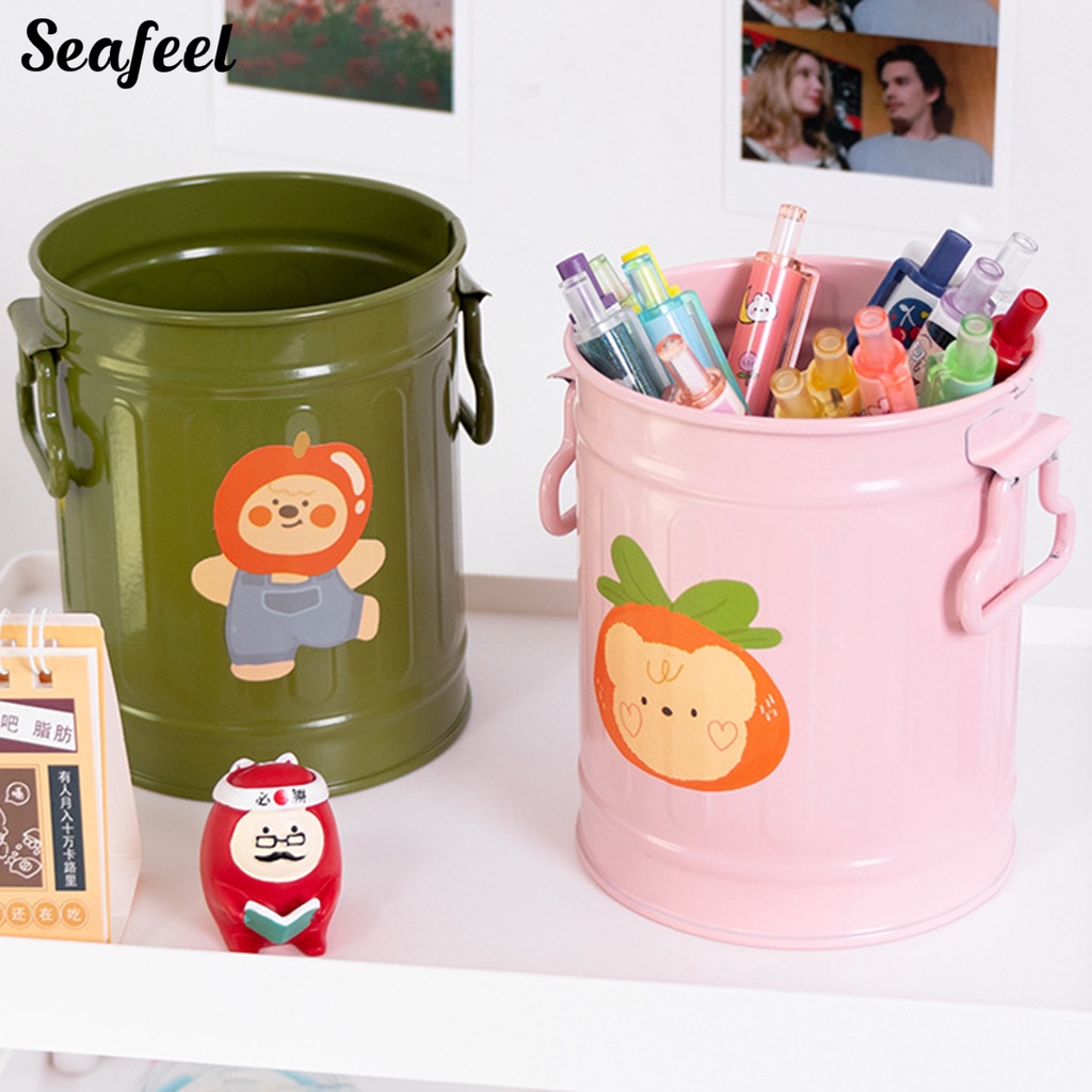 Giá Đỡ Cọ Trang Điểm Bằng Sắt Sức Chứa Lớn Dễ Thương Cho Học Sinh