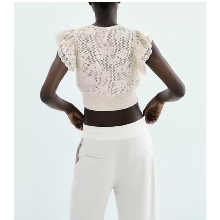 Zara Áo Dệt Kim Vải Lưới Thời Trang Mùa Hè Năng Động4331059