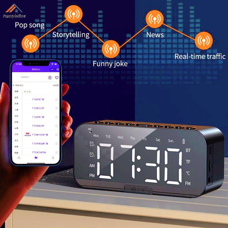 Loa Bluetooth Đơn Giản Hiện Đại Với Màn Hình LED Và Phụ Kiện Thời Trang
