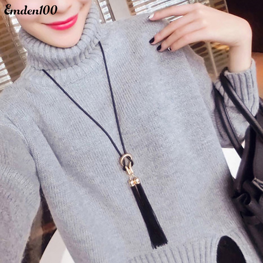 Vòng cổ Dáng Dài Phối Tua Rua Thanh Lịch Cho Nữ