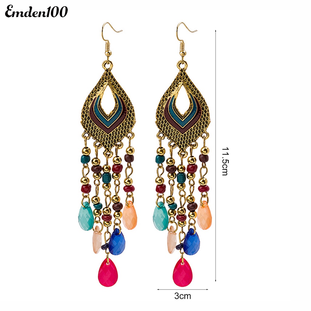 1 Đôi Bông Tai Dáng Dài Phong Cách Trung Hoa