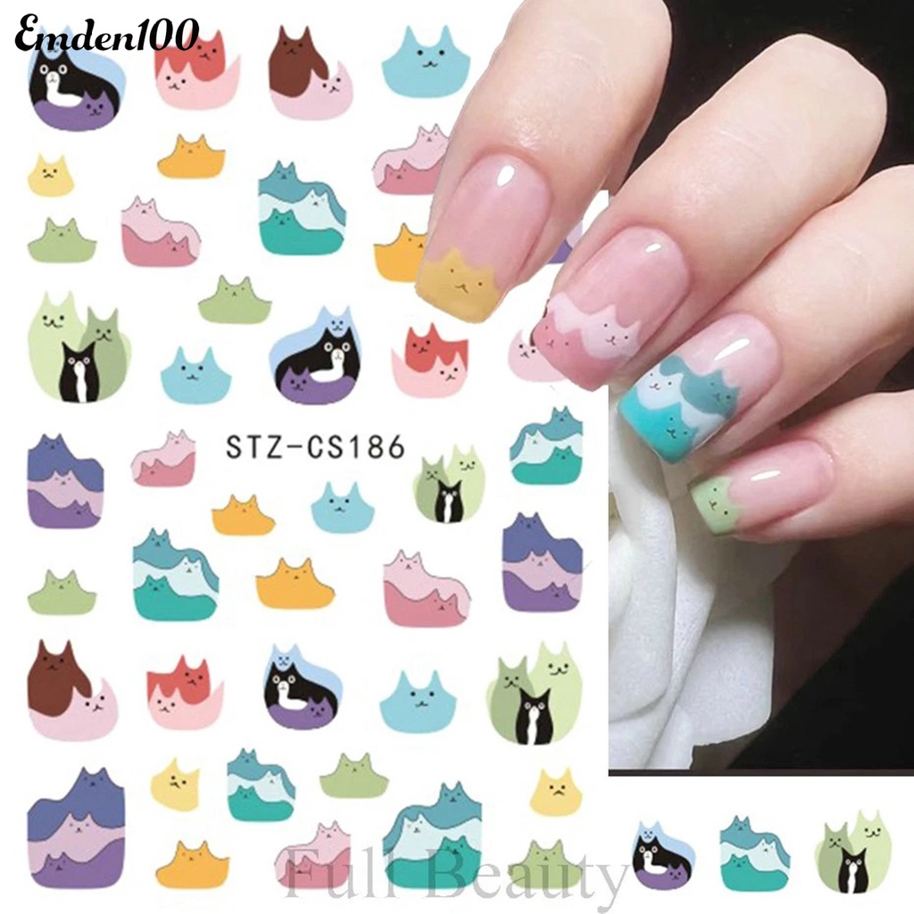 Bộ 2 Miếng Dán Trang Trí Móng Tay Không Phai Họa Tiết Hoạt Hình