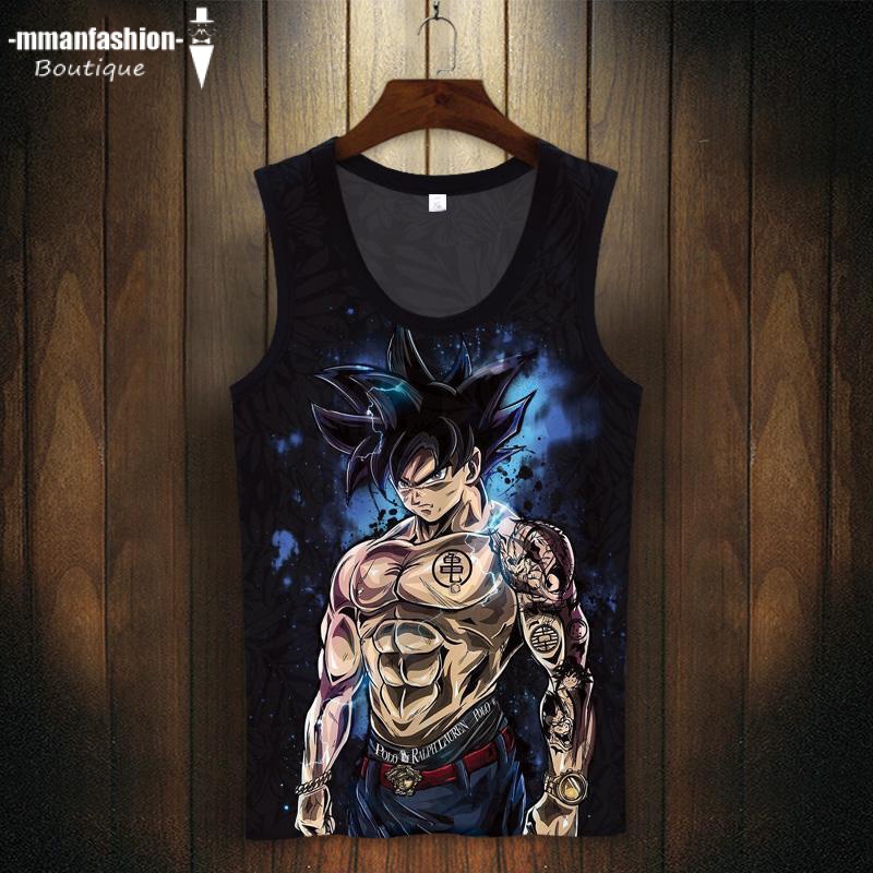 Áo Thun Sát Nách Mỏng In Họa Tiết Hoạt Hình Dragon Ball Phong Cách Trung Hoa