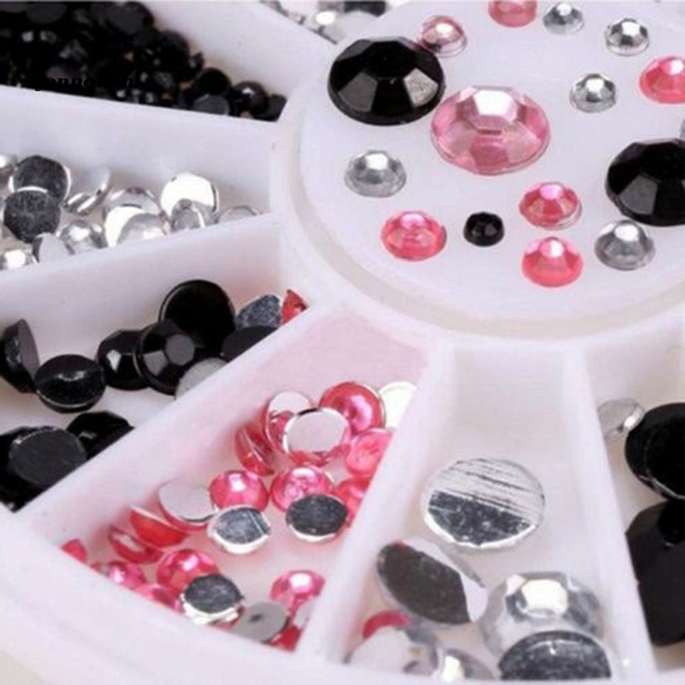 Khay Bánh Xe 13 Ngăn Đựng Hạt Đá 3D Tự Trang Trí Móng Tay