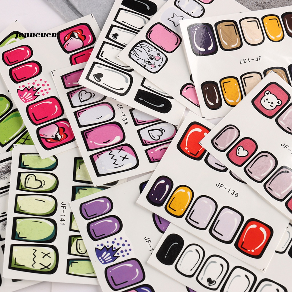 Jen Miếng Dán Móng Tay Nghệ Thuật Siêu Dính Hiệu Ứng 3D Nhiều Kiểu Dáng Họa Tiết Graffiti Hoạt Hình