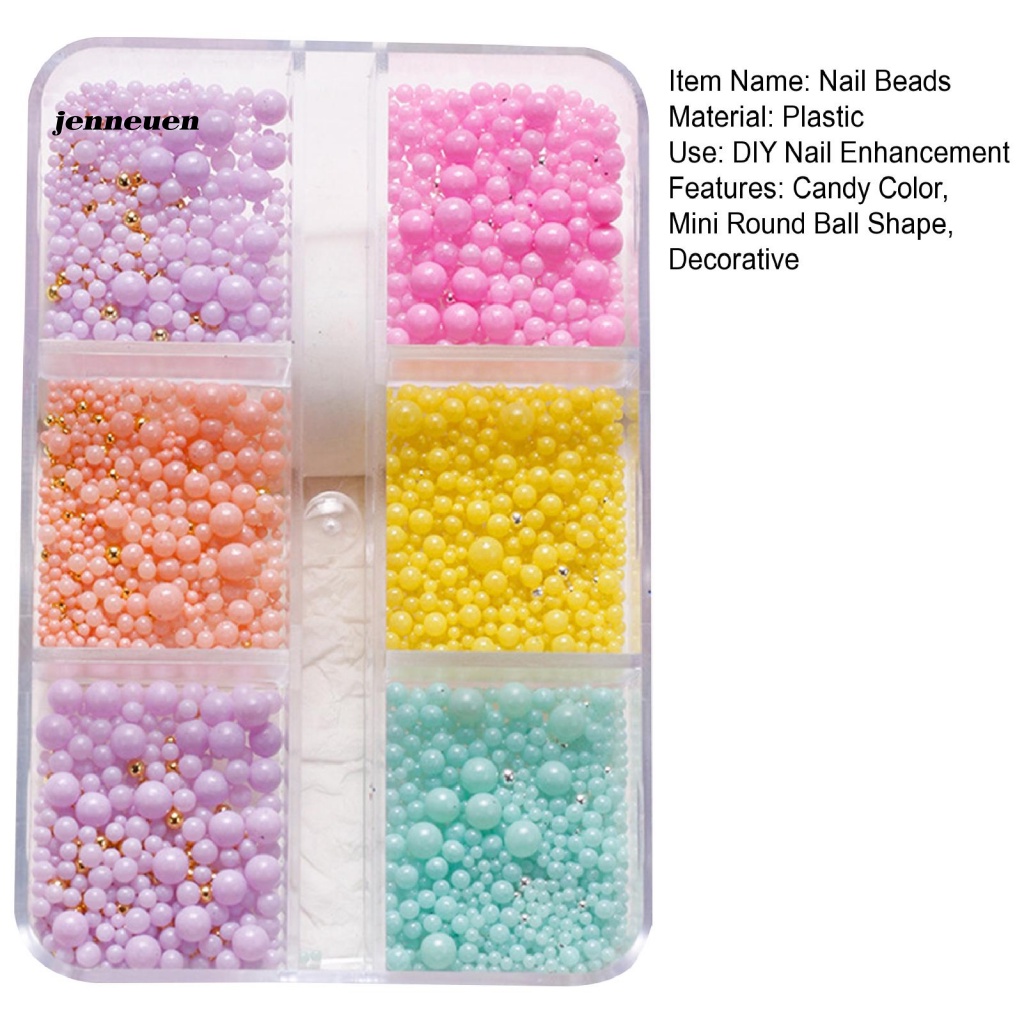 1 Hộp Hạt Cườm 3D Nhiều Màu Sắc Trang Trí Móng Tay Nghệ Thuật