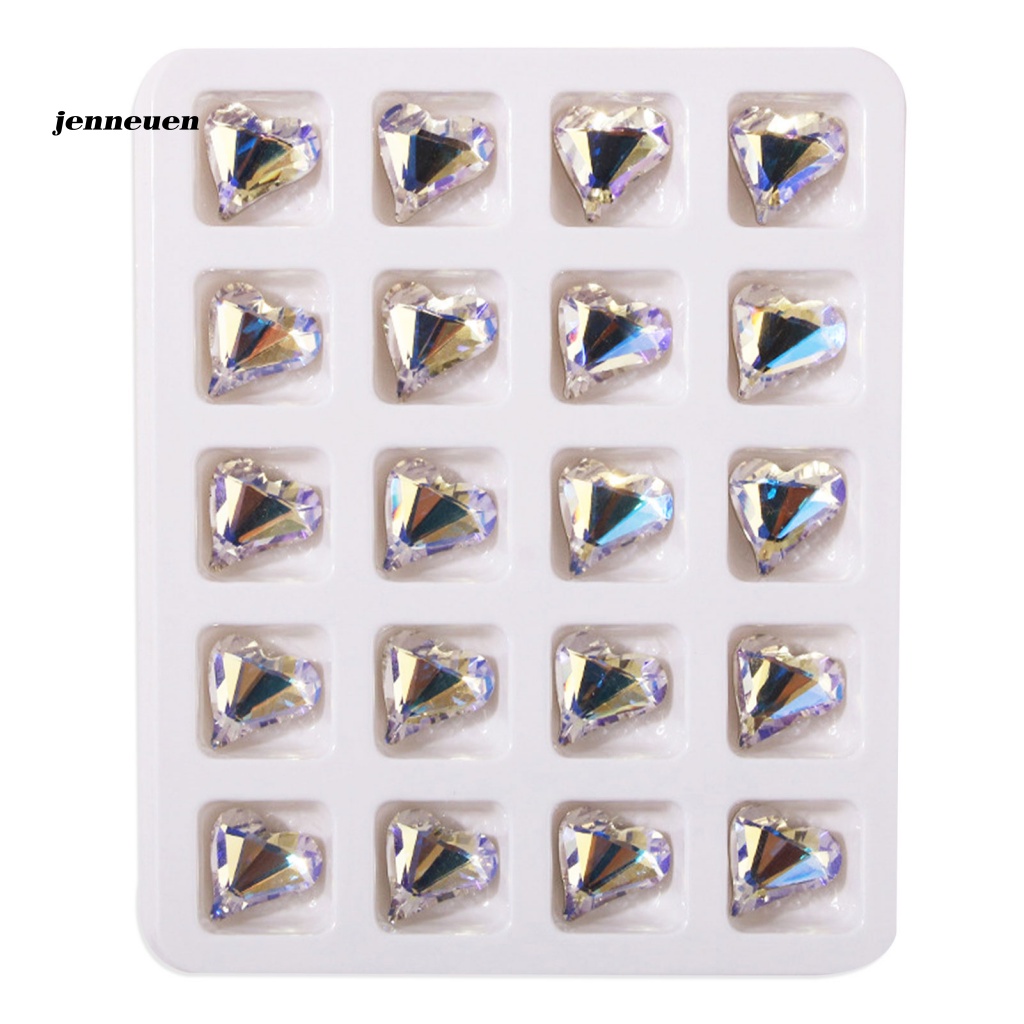 Set 20 Phụ Kiện Trang Trí Móng Tay Nghệ Thuật Hình Trái Tim 3D Xinh Xắn